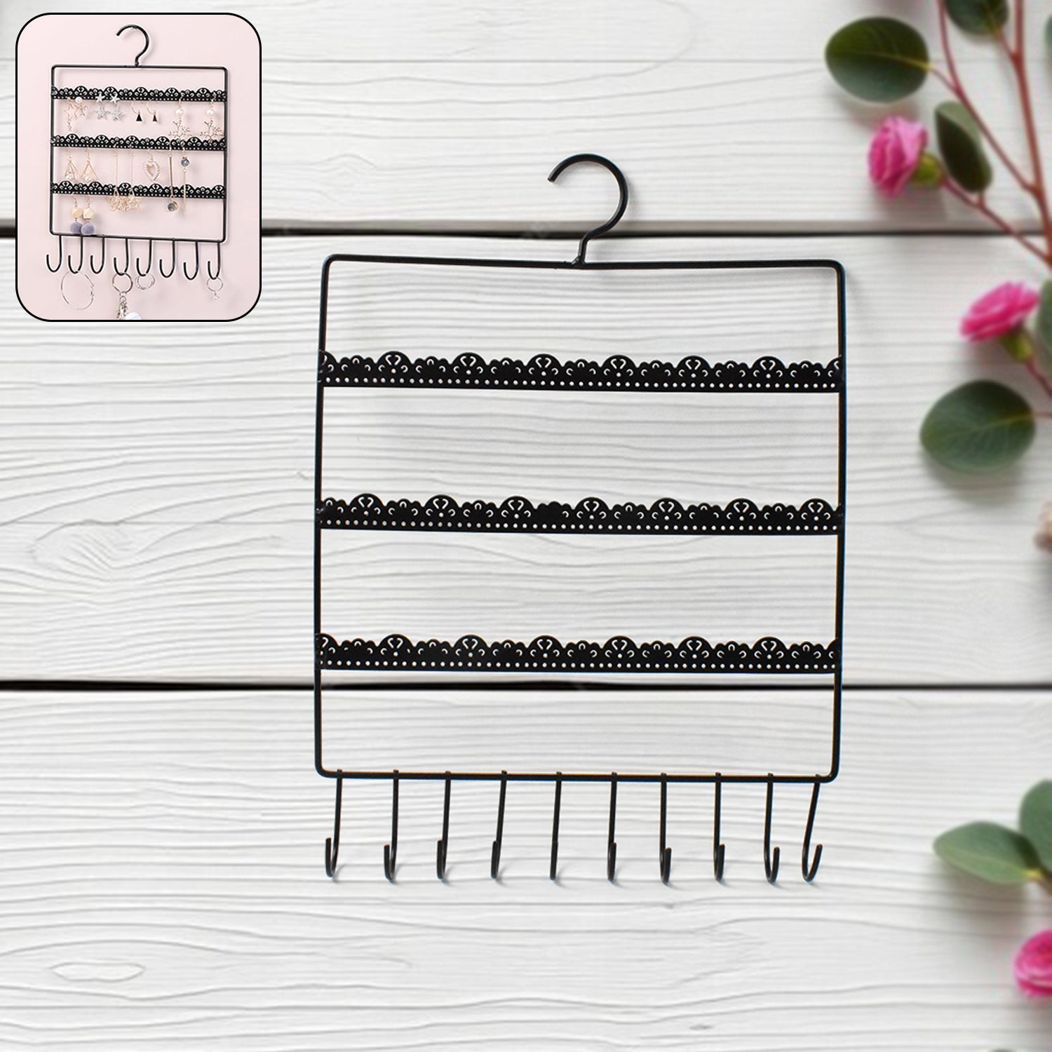 Wall Mounted Earring Organizer Hanging Jewellery Rack For All Type Jewellery (1 Pc / Mix Size) Wall Mounted Earring Organizer Hanging Jewellery Rack For All Type Jewellery (1 Pc / Mix Size)